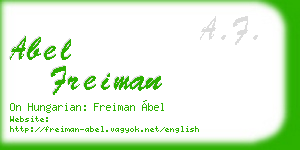 abel freiman business card